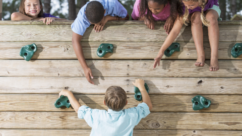helping child up wall