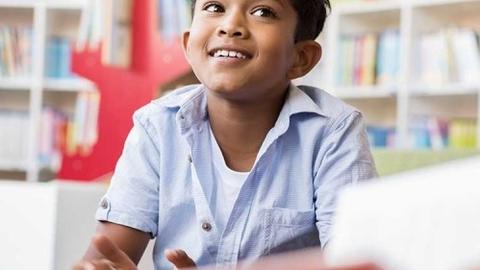 Boy sitting in class